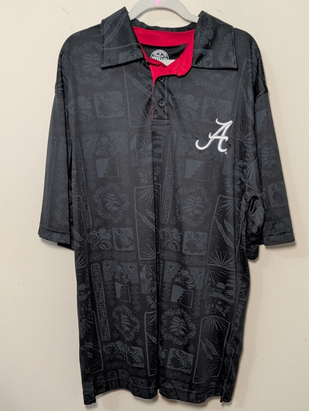 Rivalry Threads University of Alabama Polo Shirt Gray Red Script A Men's Size S